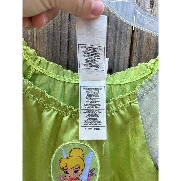 Disney Store Little Girls Green and Purple Satin Tinkerbell Fairy Costume 4‎ - Picture 5 of 6